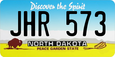 ND license plate JHR573