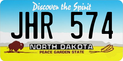 ND license plate JHR574