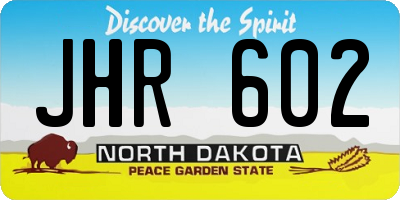 ND license plate JHR602