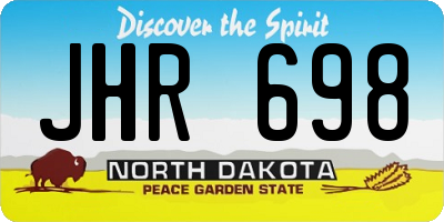 ND license plate JHR698