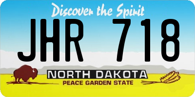 ND license plate JHR718