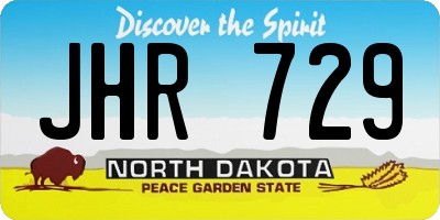 ND license plate JHR729