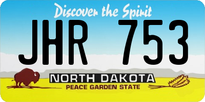 ND license plate JHR753