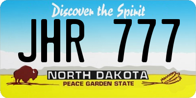 ND license plate JHR777