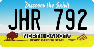 ND license plate JHR792