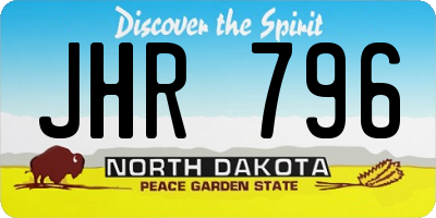 ND license plate JHR796