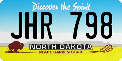 ND license plate JHR798