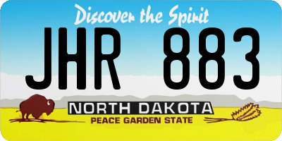 ND license plate JHR883