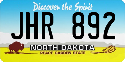 ND license plate JHR892