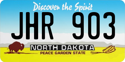 ND license plate JHR903
