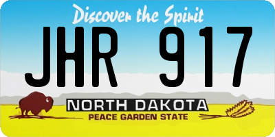 ND license plate JHR917