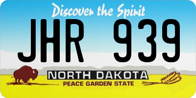 ND license plate JHR939