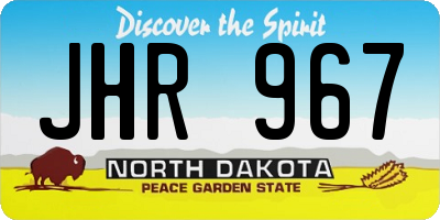 ND license plate JHR967