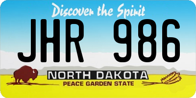 ND license plate JHR986