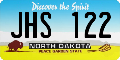 ND license plate JHS122