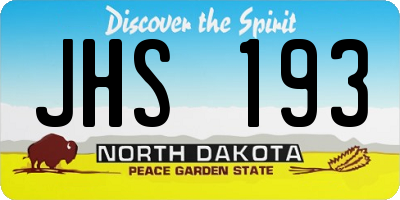 ND license plate JHS193