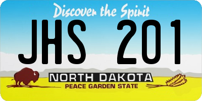 ND license plate JHS201