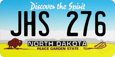 ND license plate JHS276