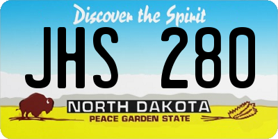 ND license plate JHS280