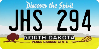 ND license plate JHS294