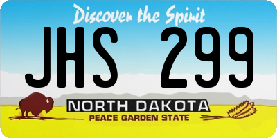 ND license plate JHS299