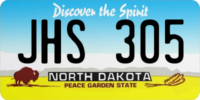 ND license plate JHS305