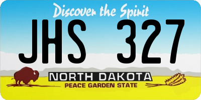 ND license plate JHS327