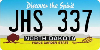 ND license plate JHS337