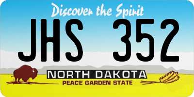 ND license plate JHS352