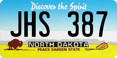 ND license plate JHS387