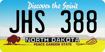 ND license plate JHS388