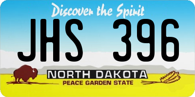 ND license plate JHS396