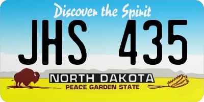 ND license plate JHS435