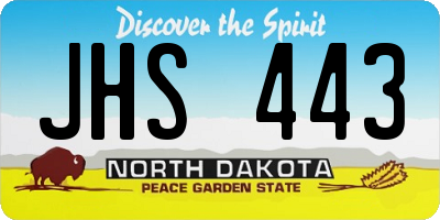 ND license plate JHS443
