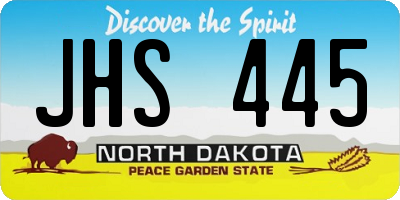ND license plate JHS445