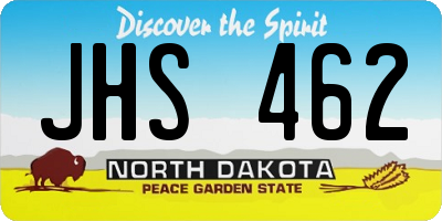 ND license plate JHS462