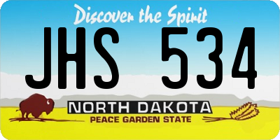 ND license plate JHS534