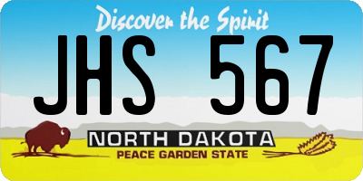 ND license plate JHS567