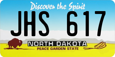ND license plate JHS617