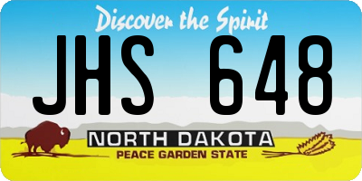 ND license plate JHS648