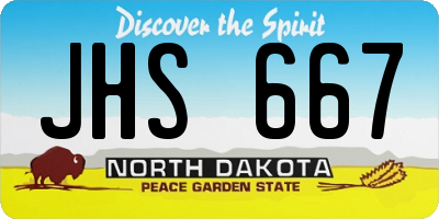 ND license plate JHS667