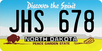 ND license plate JHS678