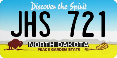 ND license plate JHS721