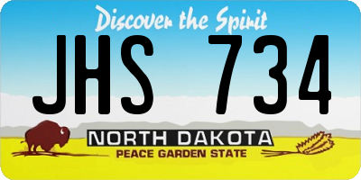 ND license plate JHS734