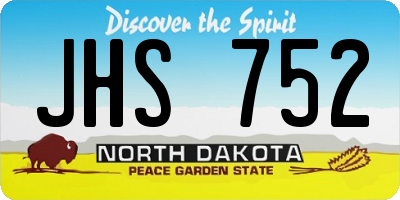 ND license plate JHS752