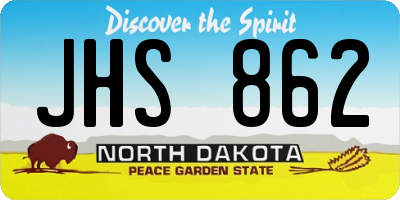 ND license plate JHS862