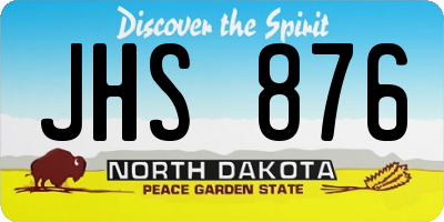 ND license plate JHS876
