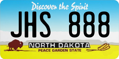 ND license plate JHS888
