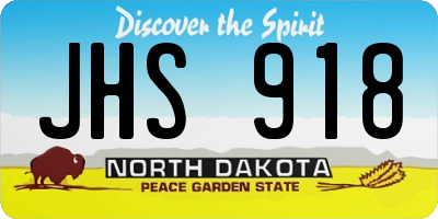 ND license plate JHS918