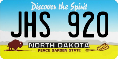 ND license plate JHS920